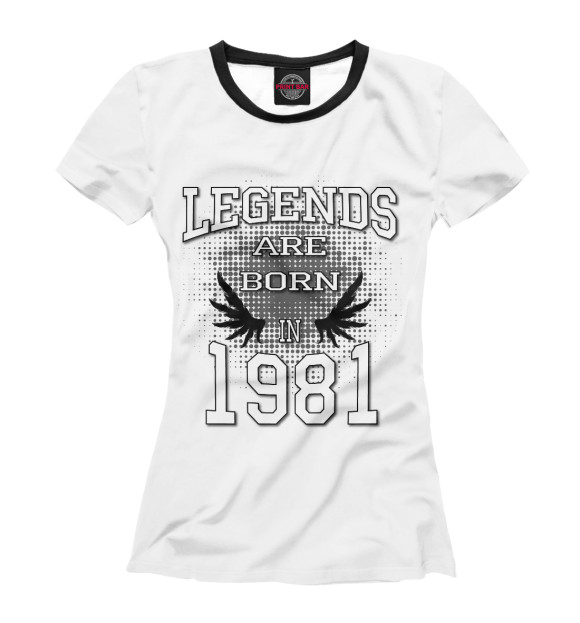Футболка для девочек с изображением 1981 цвета Белый