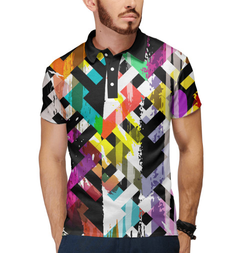 

Поло Print Bar, Белый, Line color