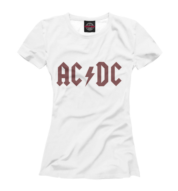Футболка для девочек с изображением AC/DC цвета Белый