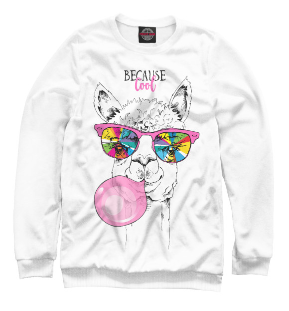 Женский свитшот с изображением Because cool цвета Белый