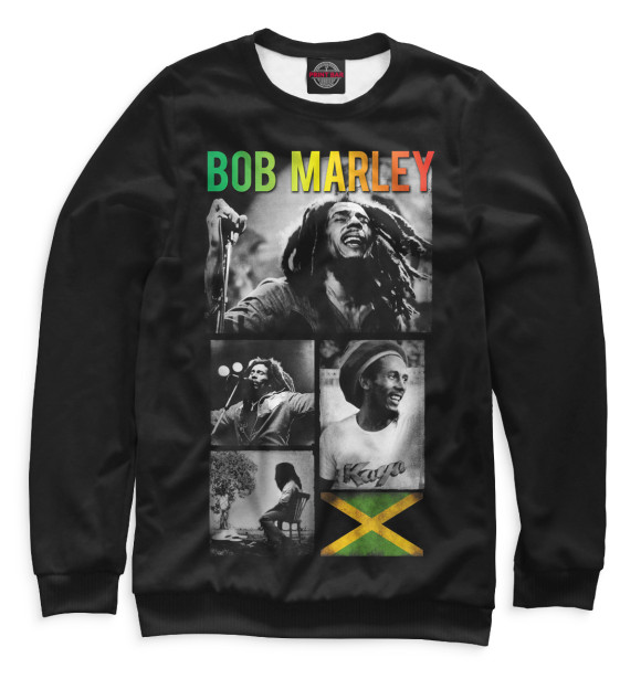 Женский свитшот с изображением Bob Marley цвета Белый