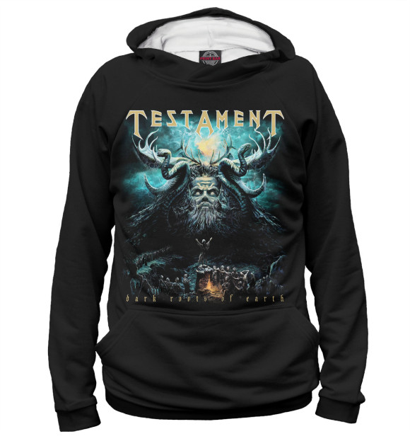 Мужское худи с изображением Testament цвета Белый