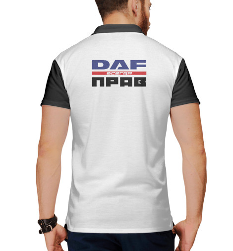 

Поло Print Bar, Белый, DAF всегда прав