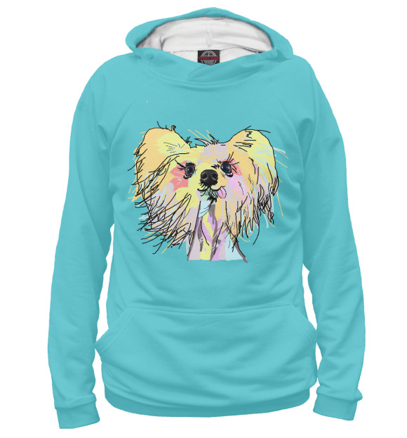 Женское худи с изображением Любишь меня - люби и мою собаку цвета Белый