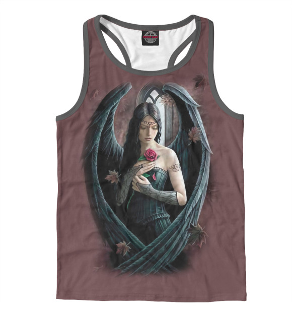 Мужская майка-борцовка с изображением Девушка цвета Белый