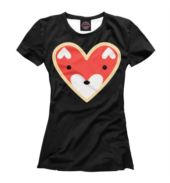 Женская футболка с изображением Fox Love цвета Белый