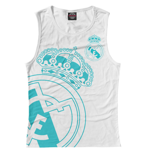Майка для девочки с изображением Реал Мадрид цвета Белый