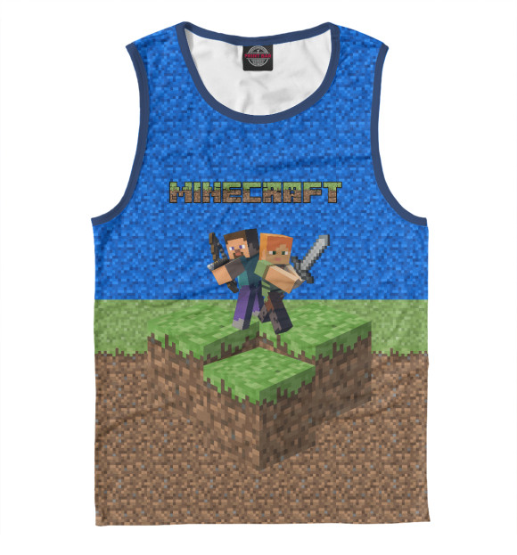 Майка для мальчика с изображением Minecraft цвета Белый