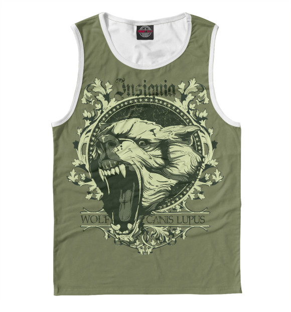 Майка для мальчика с притом Эмблема Волк цвета Белый Майка для мальчика с изображением Эмблема Волк цвета Белый