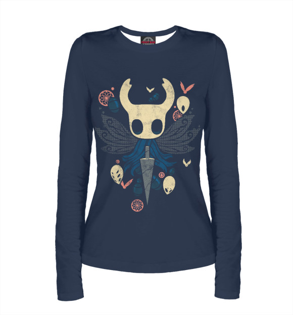 Женский лонгслив с изображением Hollow Knight цвета Белый