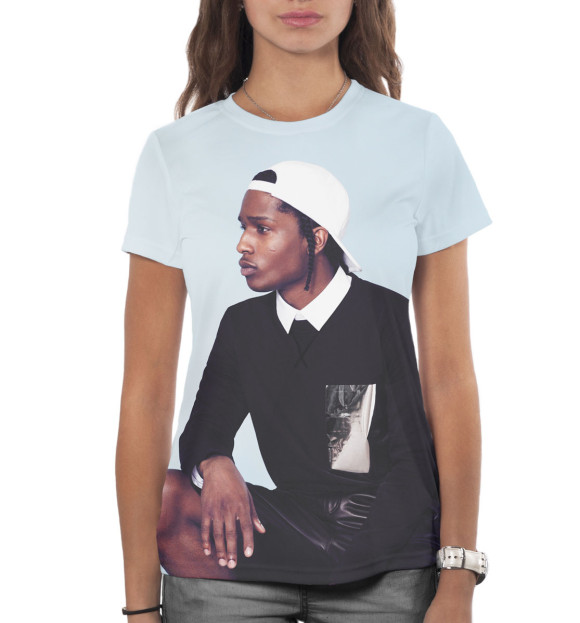 Женская футболка с изображением A$AP Rocky цвета Белый