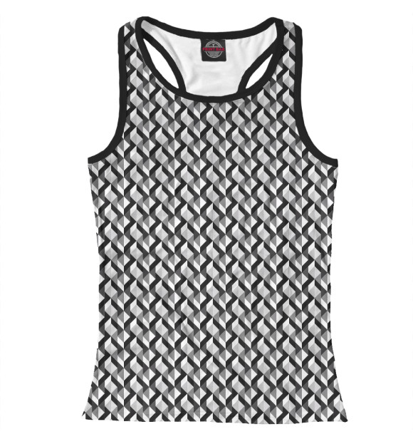 Женская майка-борцовка с изображением Треугольная геометрия цвета Белый