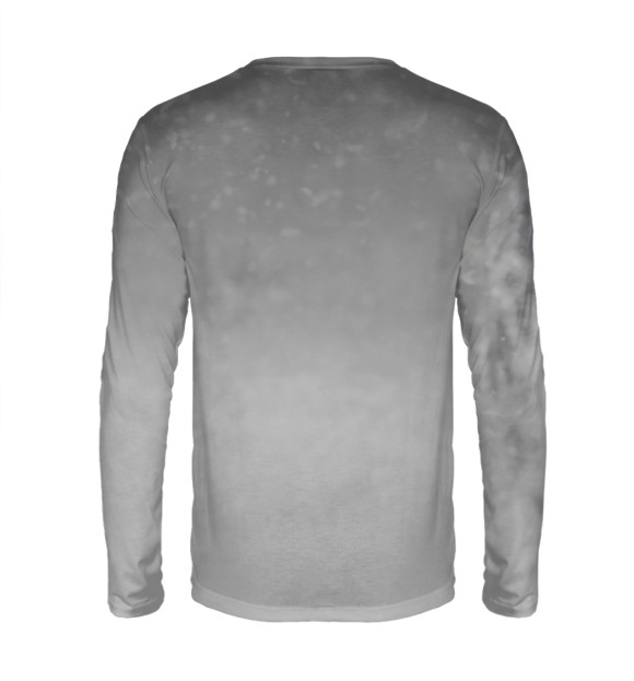 Мужской лонгслив с изображением Леопард в снегу цвета Белый