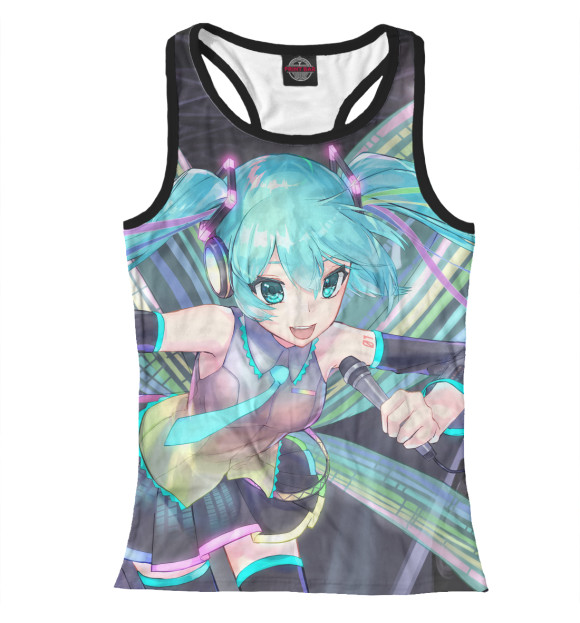 Женская майка-борцовка с изображением Хацуне Мику цвета Белый