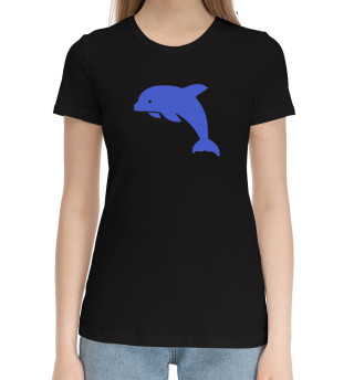 Хлопковая футболка для девочек Дельфин
