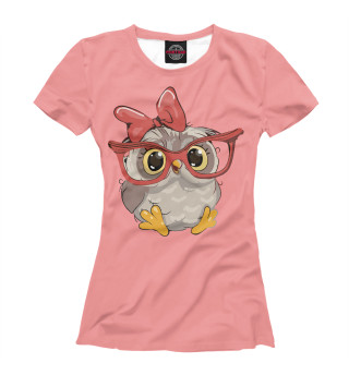 Женская футболка Милая совушка в очках
