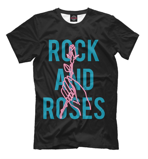 Футболка для мальчиков с изображением Rock and roses цвета Черный