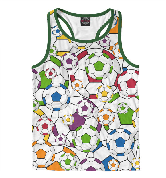 Мужская майка-борцовка с изображением Футбол цвета Белый