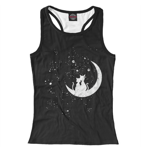 Женская майка-борцовка с изображением Space Cats цвета Белый