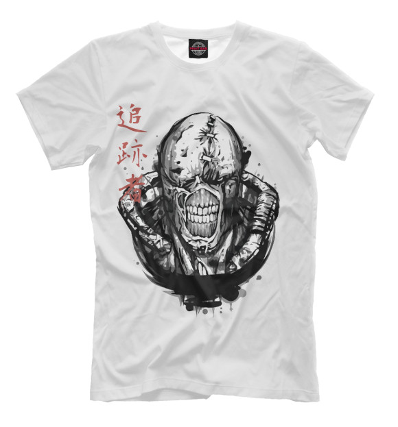 Мужская футболка с изображением Resident Evil Nemesis цвета Молочно-белый