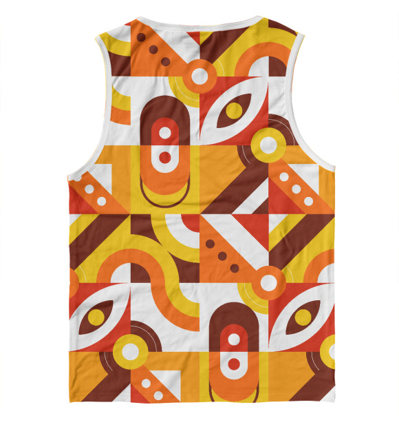 Мужская майка с изображением Pattern - retro orange цвета Белый