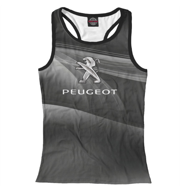 Женская майка-борцовка с изображением Peugeot цвета Белый