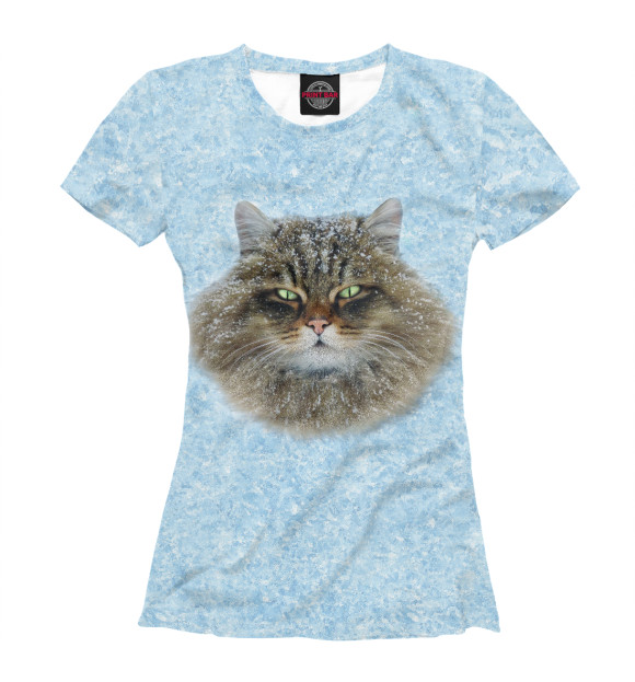 Женская футболка с изображением Сибирский кот цвета Белый