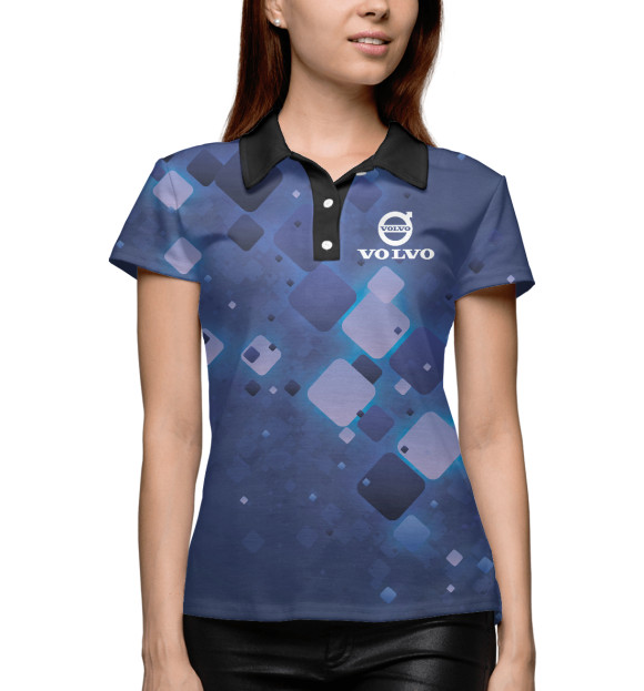Женское поло с изображением Volvo Cars цвета Белый