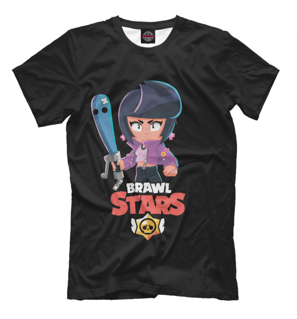 Мужская футболка с изображением Brawl Stars  BIBI цвета Белый