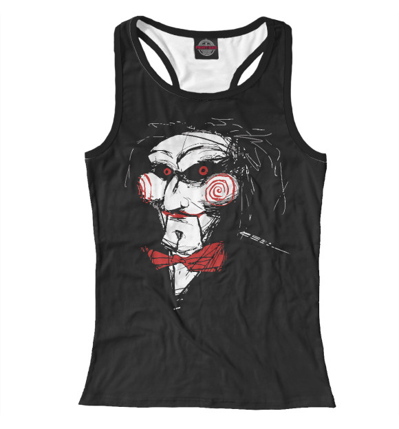 Женская майка-борцовка с изображением Пила цвета Белый