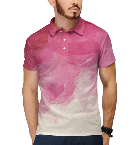 

Поло Print Bar, Белый, Малиновые краски