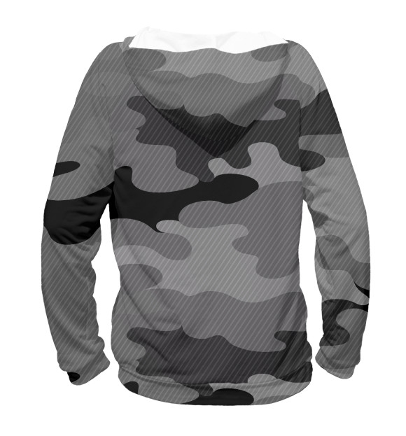 Мужское худи с притом camouflage gray цвета Белый Мужское худи с изображением camouflage gray цвета Белый