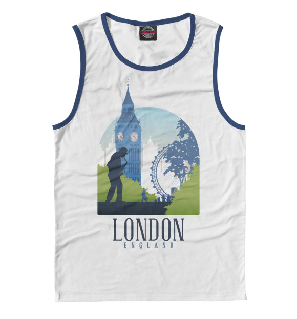 Мужская майка с изображением London цвета Белый