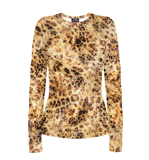 Женский лонгслив с изображением Leopard Abstraction цвета Белый