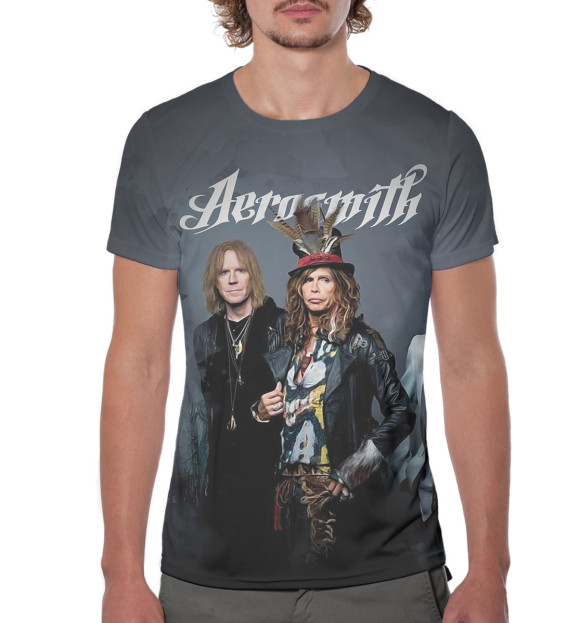 Мужская футболка с изображением Aerosmith цвета Белый