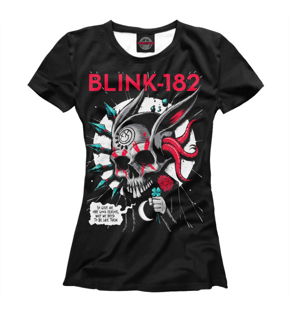 Женская футболка с изображением Blink 182 цвета Белый