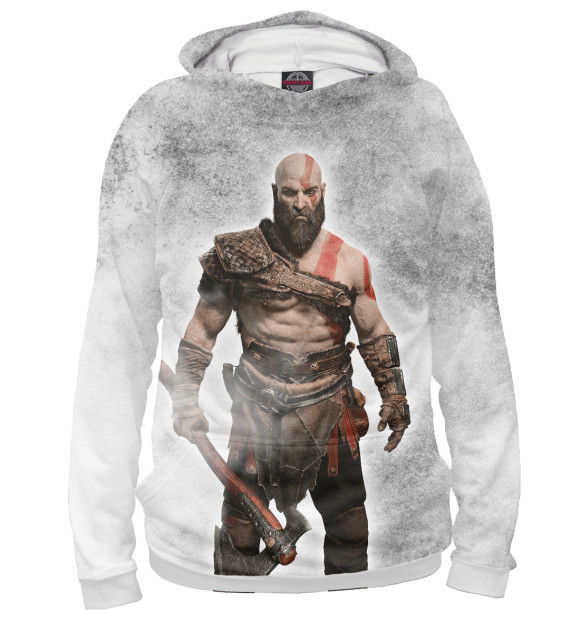 Женское худи с изображением God of War цвета Белый