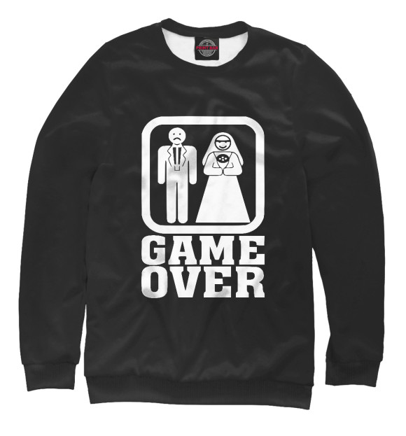 Свитшот для мальчиков с изображением GAME OVER цвета Белый