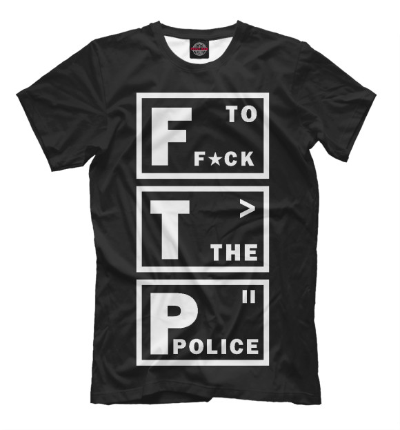 Футболка для мальчиков с изображением FTP цвета Черный
