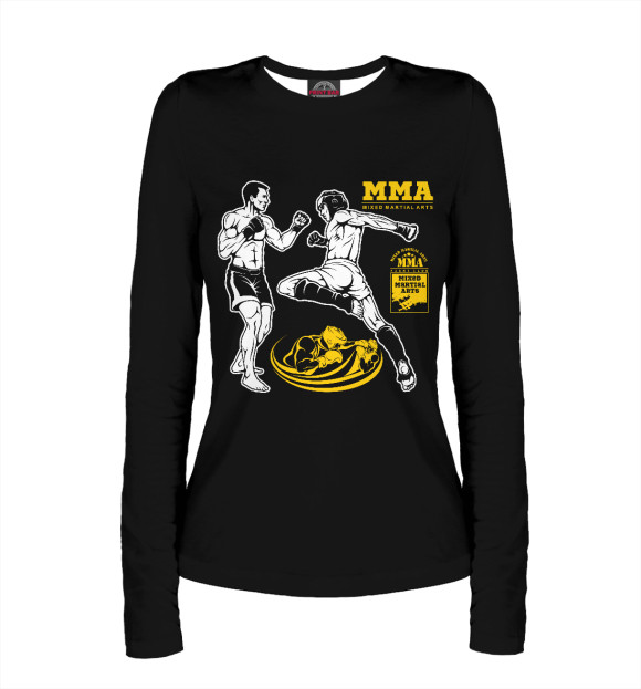 Женский лонгслив с изображением ММА цвета Белый