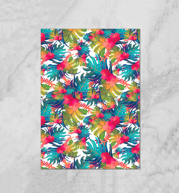 Плакат с изображением Tropical цвета Белый