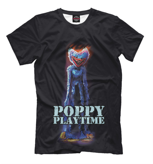 Мужская футболка с изображением Poppy Playtime Хагги Вагги цвета Белый