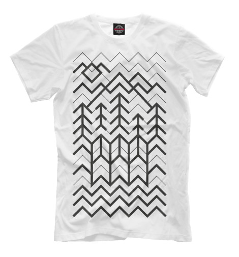 

Футболки Print Bar, Молочно-белый, Лес Твин Пикс