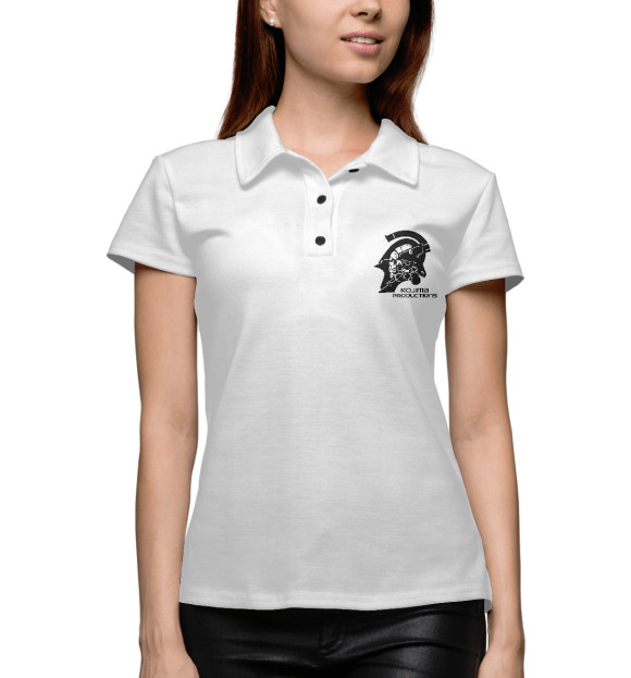 Женское поло с изображением Kojima Productions цвета Белый