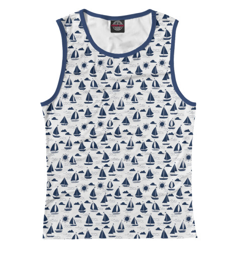 

Майки Print Bar, Белый, Кораблики на белом