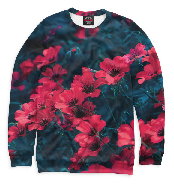 Свитшот для мальчиков с изображением Цветы цвета Белый