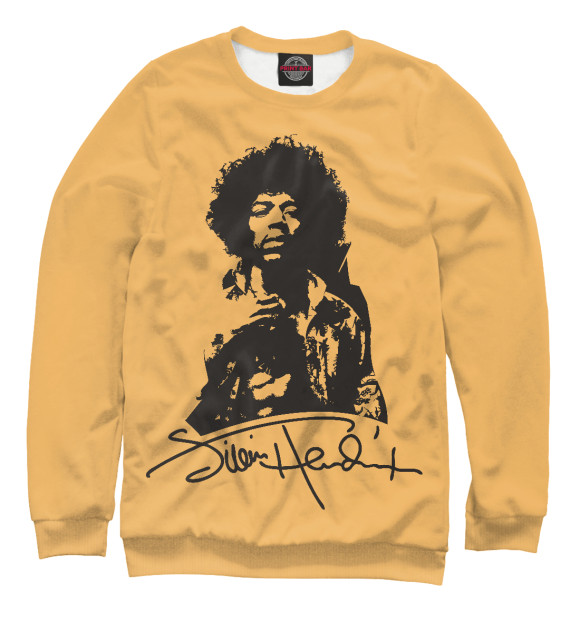 Мужской свитшот с изображением Jimi Hendrix цвета Белый