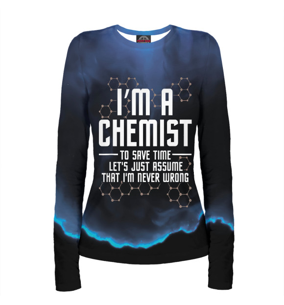 Женский лонгслив с изображением Im A Chemist Chemistry цвета Белый