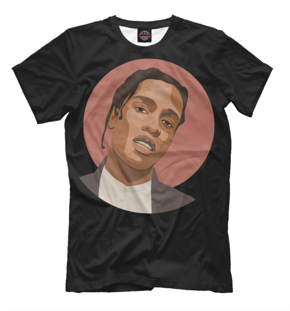 Мужская футболка с изображением ASAP Rocky цвета Черный