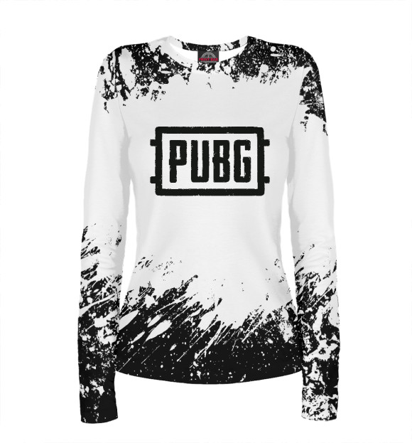 Женский лонгслив с изображением Pubg цвета Белый